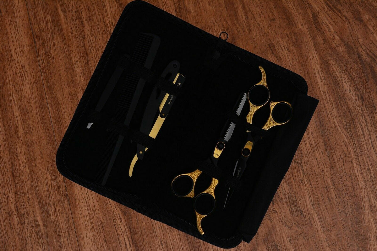 Professional Hairdressing Scissors Set with Razor & Thinning Shears