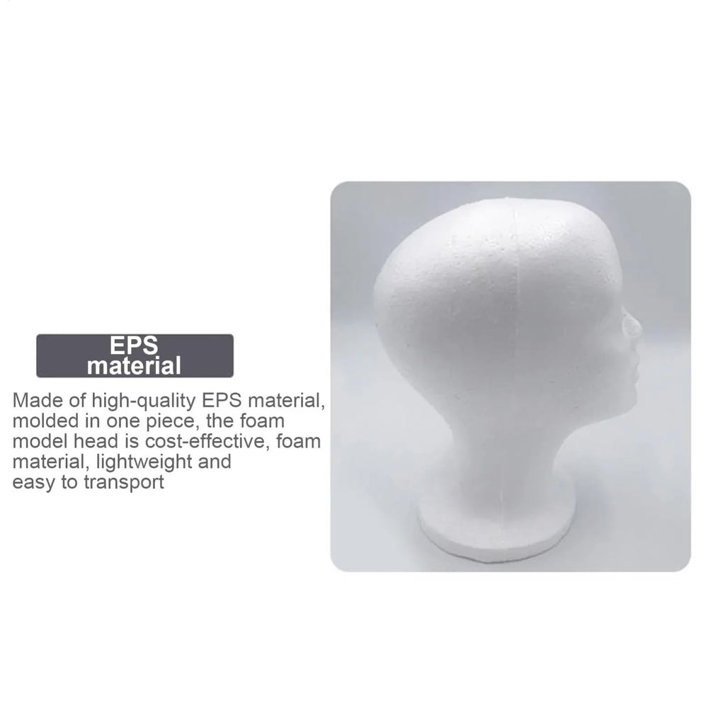 Female Mannequin Head for Wigs Hats Glasses Display Foam Model