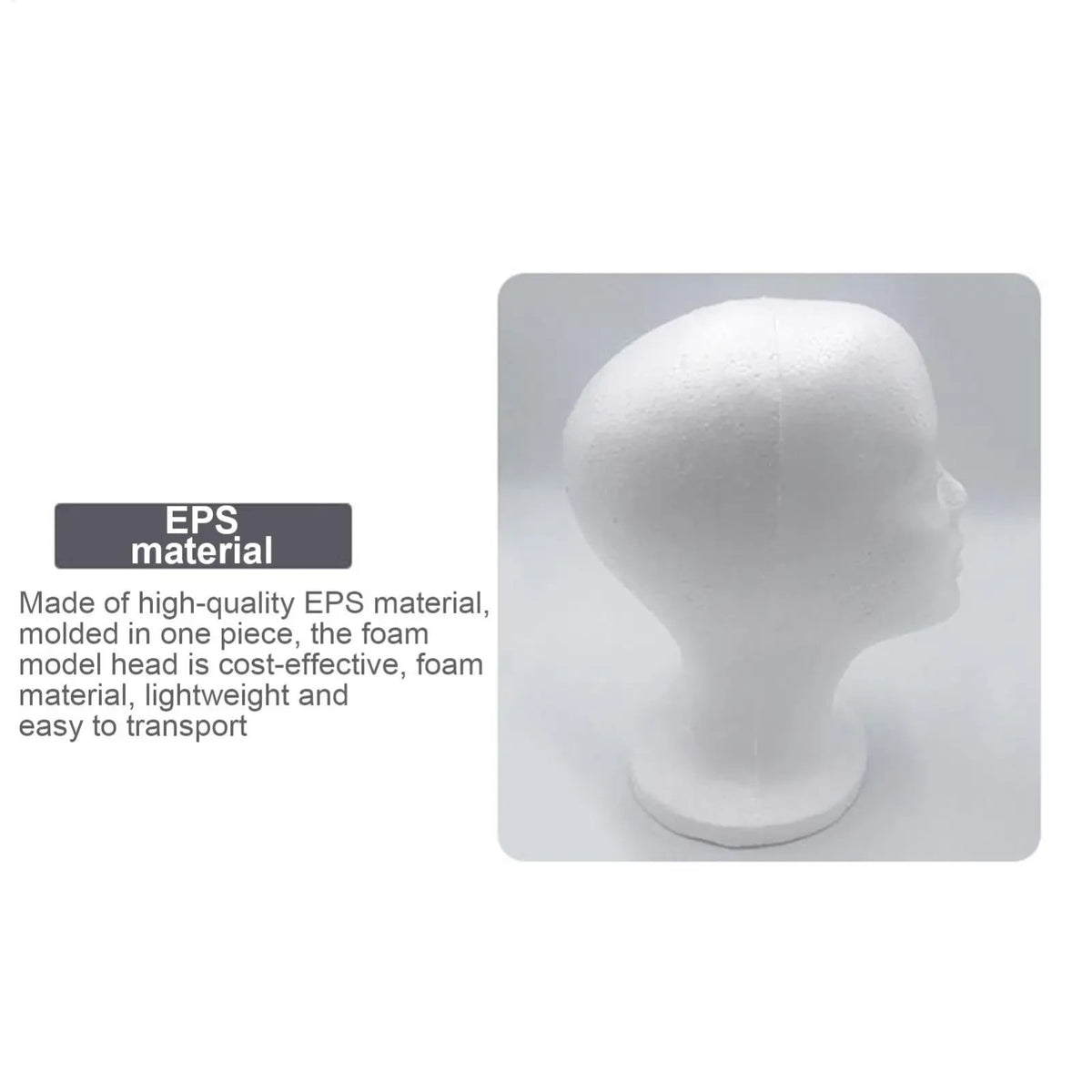 Female Mannequin Head for Wigs Hats Glasses Display Foam Model