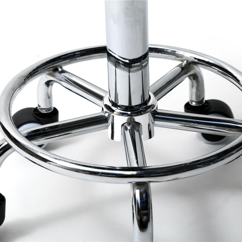 Adjustable Hydraulic Swivel Round Bar Stool with Casters - Salon & Counter Seating