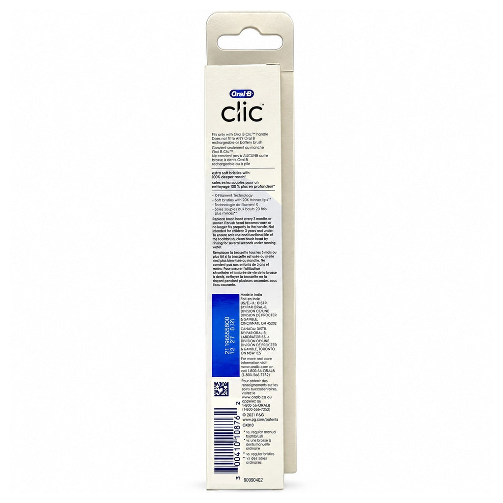 Oral-B Clic Sensitive Clean Replacement Toothbrush Heads - Extra Soft, 2 Pack