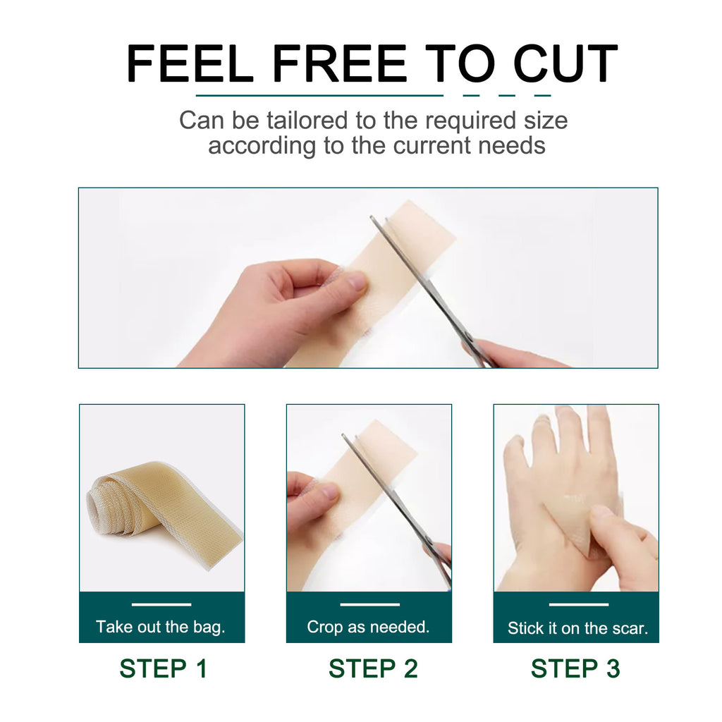 Scar Removal Silicone Tape for Hypertrophic Scars & Keloids - 1.6 Inch Wide, Multiple Lengths