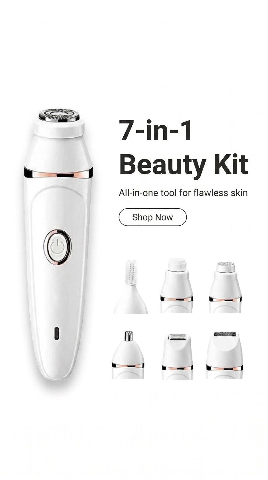 7-in-1 Women's Electric Razor & Dermaplaning Kit for Face & Body