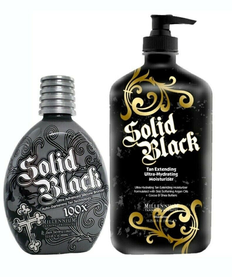 Black Tanning Bed Bronzer & Tan Extender Lotion Set - 13.5oz & 18.25oz
