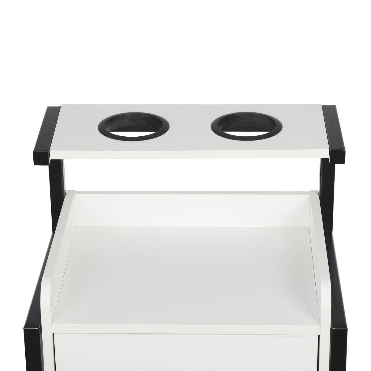 2-Drawer Wall Mounted Salon Storage Cabinet 40x30x48cm Black & White