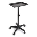 Black Metal Salon Rolling Tray with Adjustable Height & Casters