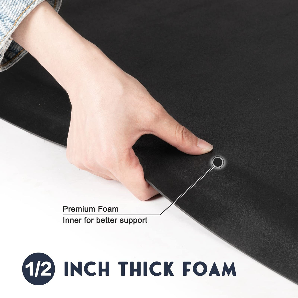 1/2 Inch Thick Anti-Fatigue Salon Floor Mat for Hairstylists 3x5 Feet