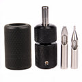 Self-Lock 25mm Tattoo Grip with Silicone Cover & Stainless Tips Kit