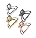 Set of 4 Vintage Metal Small Hair Claw Jaw Clips - Semicircle Design