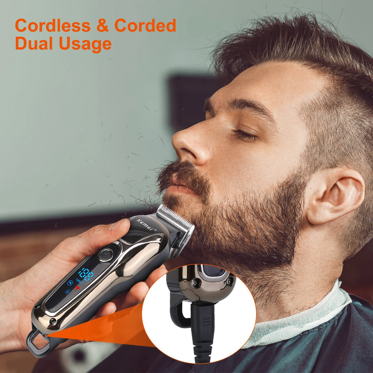 Professional Cordless Hair Clippers Trimmer Kit for Men & Barber Salon Use