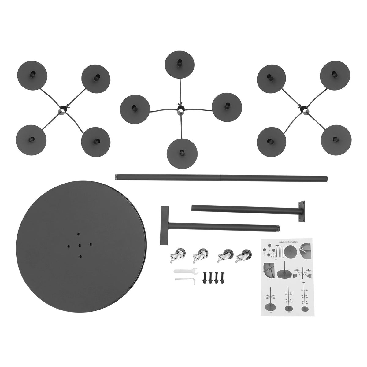 12 Head Wig Display Stand with Lockable Wheels Adjustable Rack
