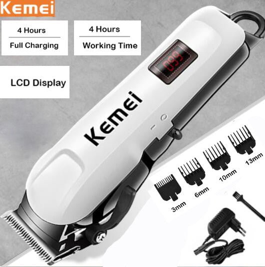 Cordless Hair Clipper & Trimmer Kit for Men with LCD Display, 4 Guide Combs