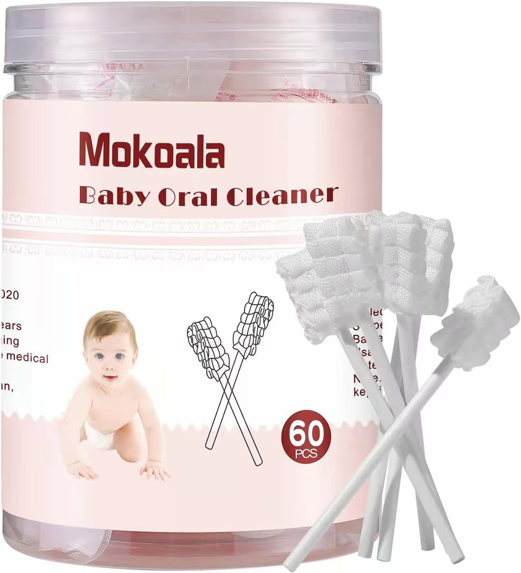 Baby Tongue Cleaner 60 Pack Soft Disposable Gauze Toothbrush for 0-36 Months