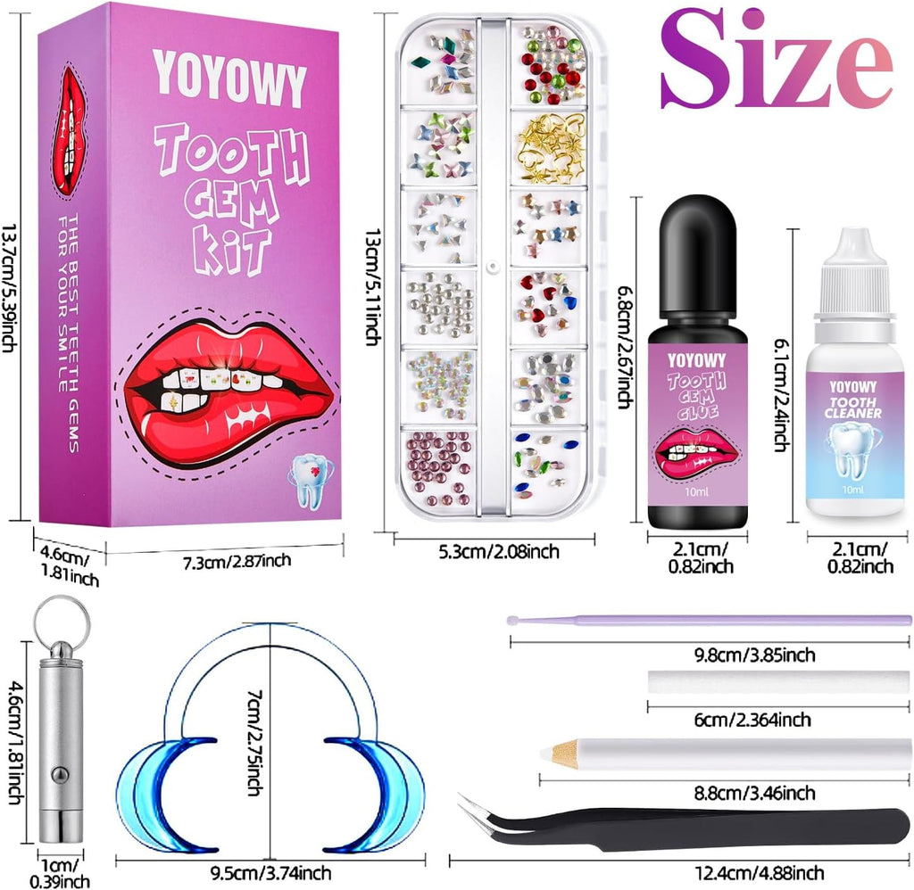 Professional Tooth Gem Kit with UV Light - Teeth Jewelry & Smile Enhancement