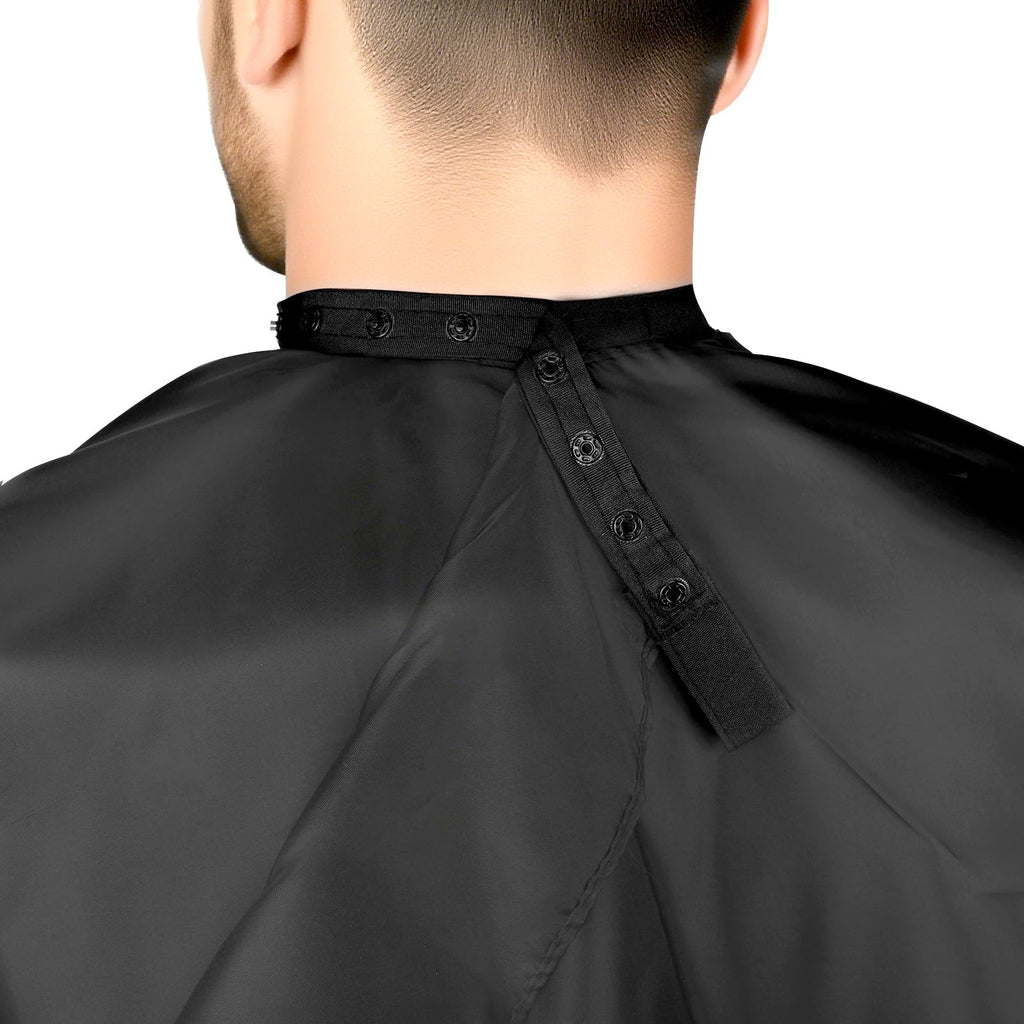Professional Hair Cutting Cape with Adjustable Snap Closure Salon Barber Smock Black