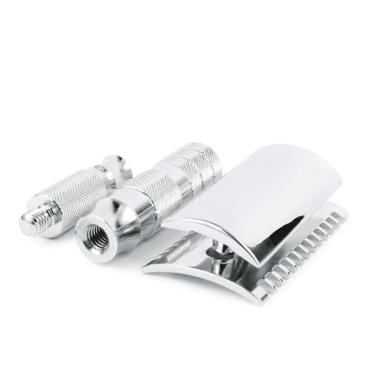 Travel Safety Razor with Leather Case - Merkur Open Comb Double Edge Shaver