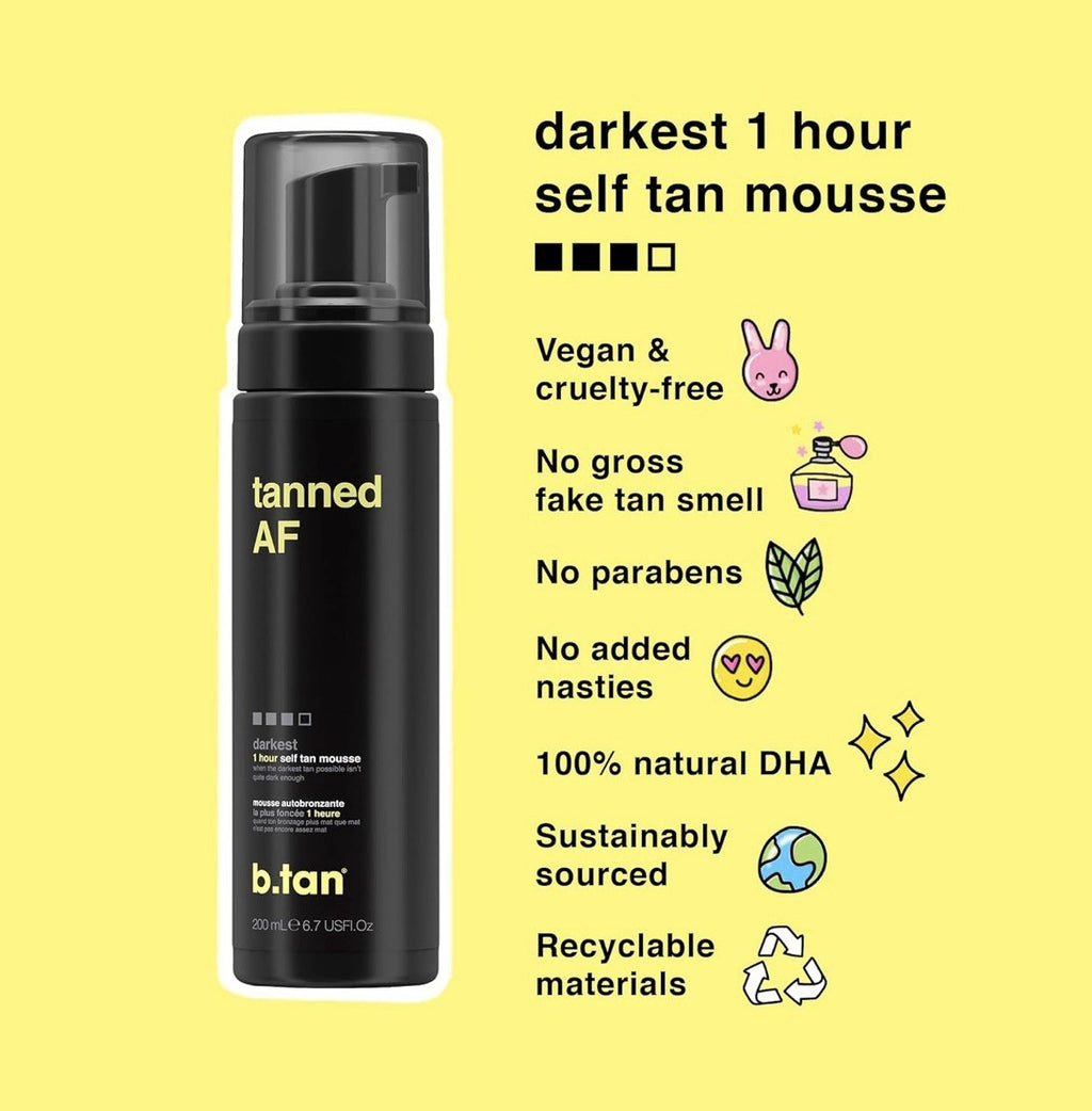 Self Tanner Set with Ultra Dark Mousse & Applicator Mitt - Vegan, Fast-Acting, Streak-Free