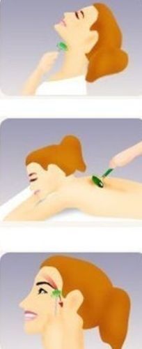 Jade Facial Roller - Green Jade Stone Face Massage Tool for Relaxation & Skin Care