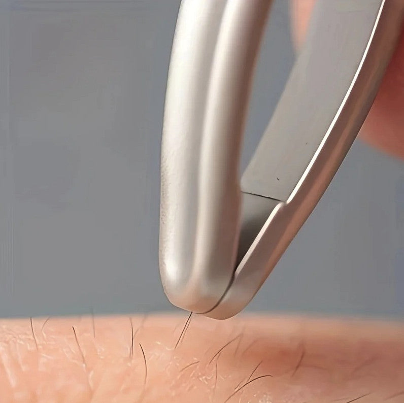 Stainless Steel Precision Tweezers for Eyebrow Facial Hair Grooming - Safe Round Head Design