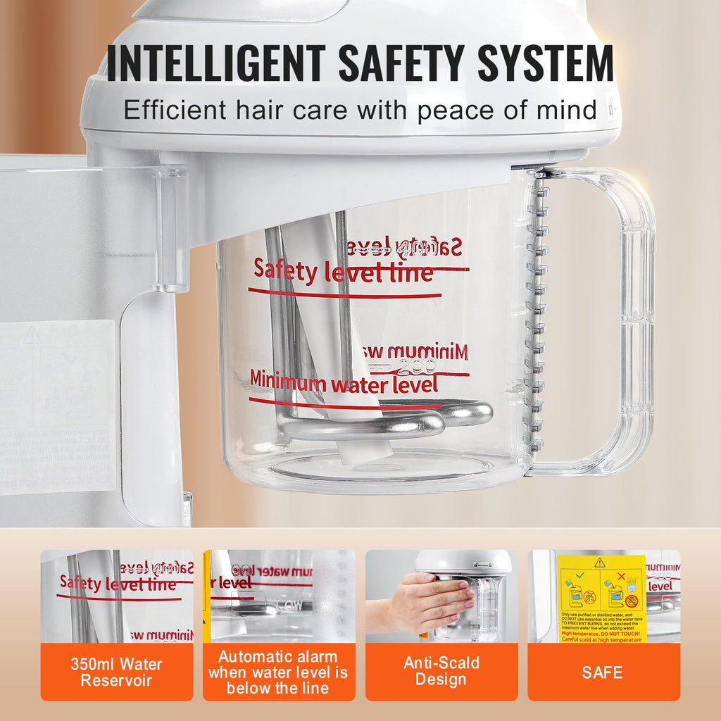 2-in-1 Hair & Facial Steamer with Bonnet Hood - Professional & Home Use