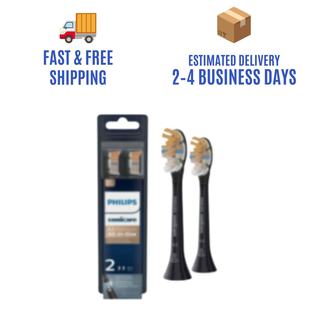 Philips Sonicare All-in-One Black Replacement Toothbrush Heads 2 Pack