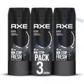Men's Deodorant Body Spray - AXE Black 48-Hour Fresh Fragrance 150ml 3 Pack