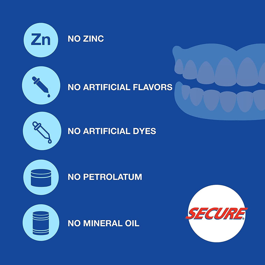 Waterproof Denture Adhesive 1.4 oz - Zinc-Free, 12-Hour Hold
