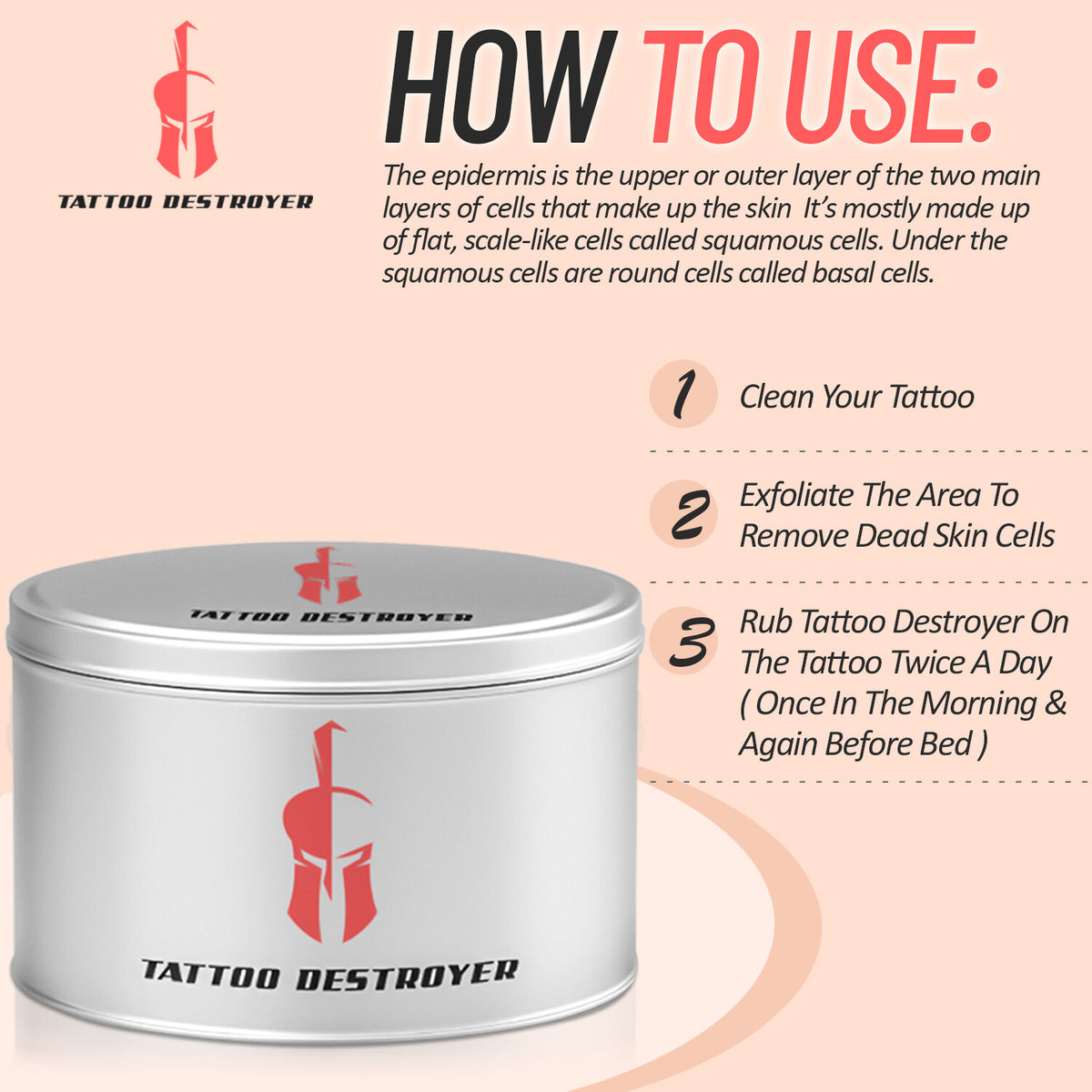 Tattoo Removal Gel - Dark Spot & Tattoo Fade Serum, Safe Non-Painful Formula