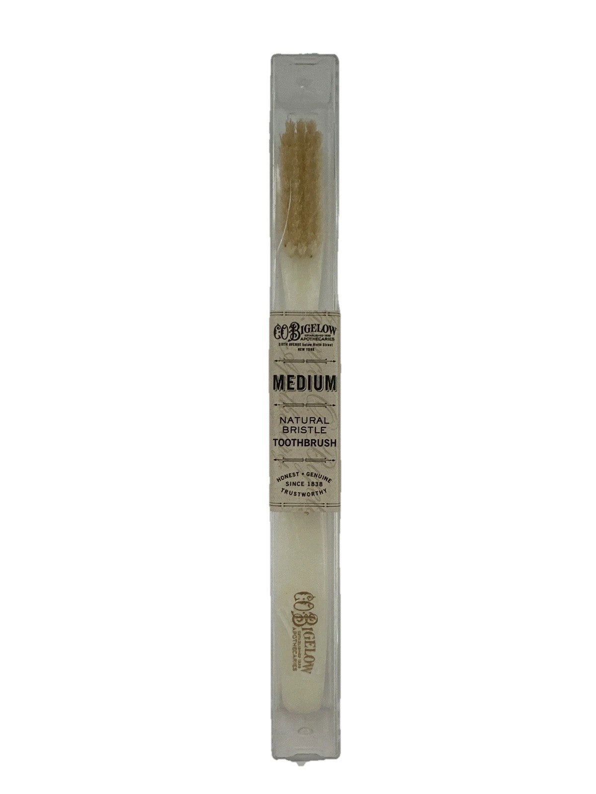 Soft Natural Bristle Toothbrush with Travel Case - Ivory