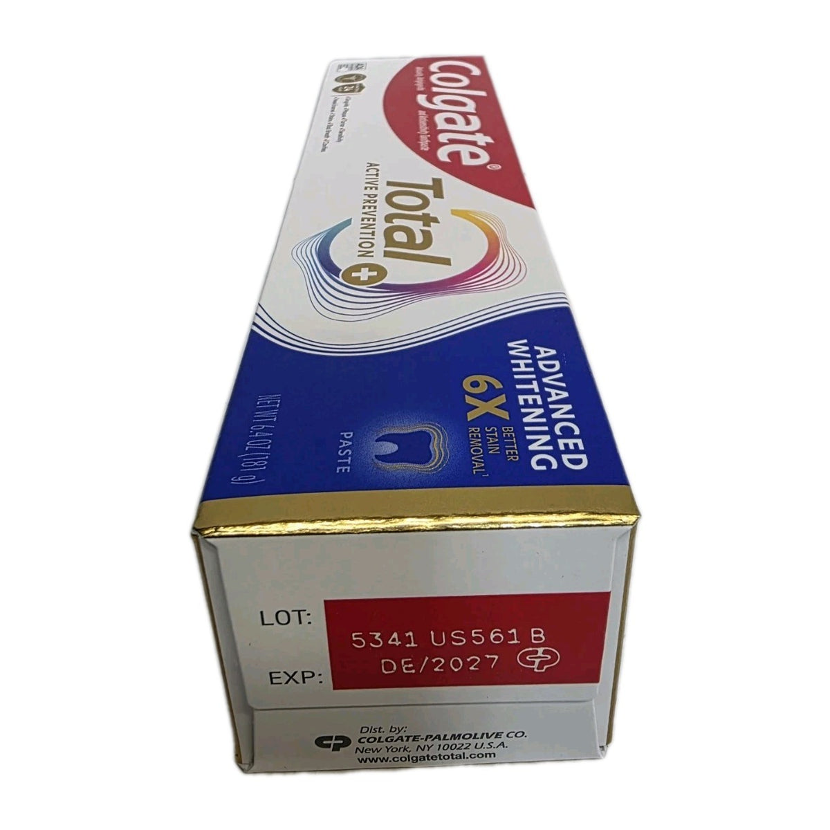 Colgate Total Advanced Whitening Toothpaste 6 Pack - 6.4oz Each, Fluoride Enamel Care