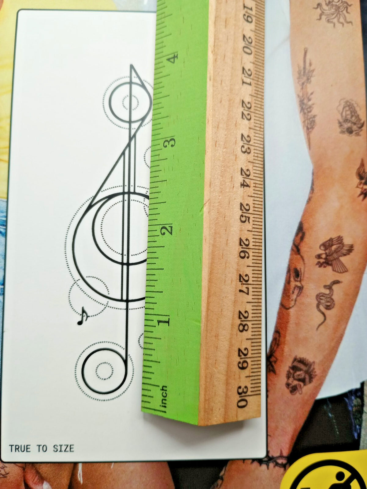 Temporary Tattoos for Now Music Treble Clef — 2 Pack, Last 1-2 Weeks