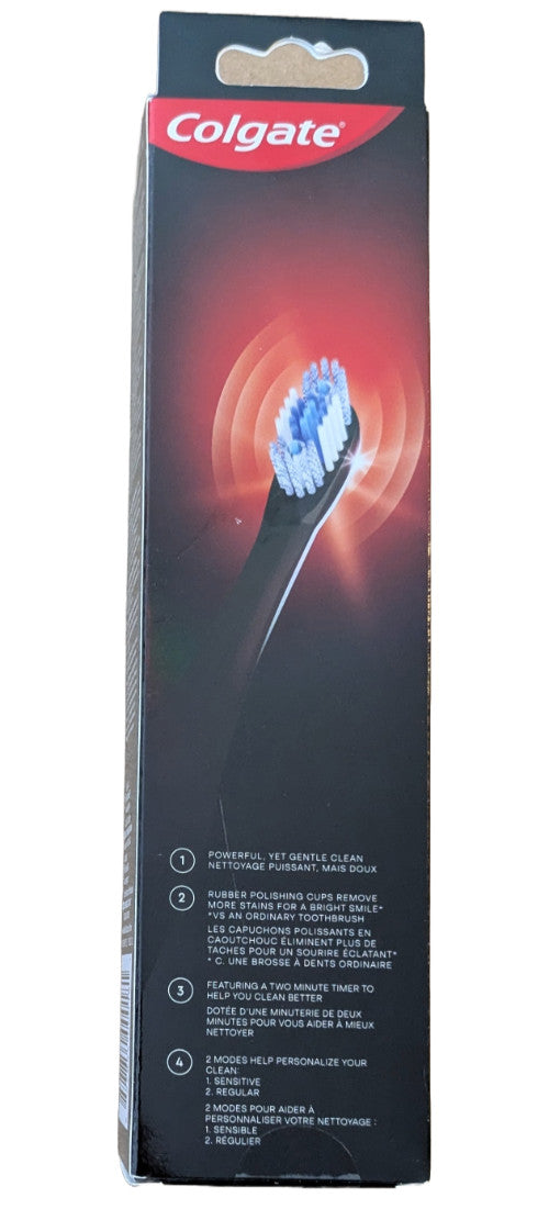 Colgate Optic White Pro Series Sonic Battery Powered Electric Toothbrush Black