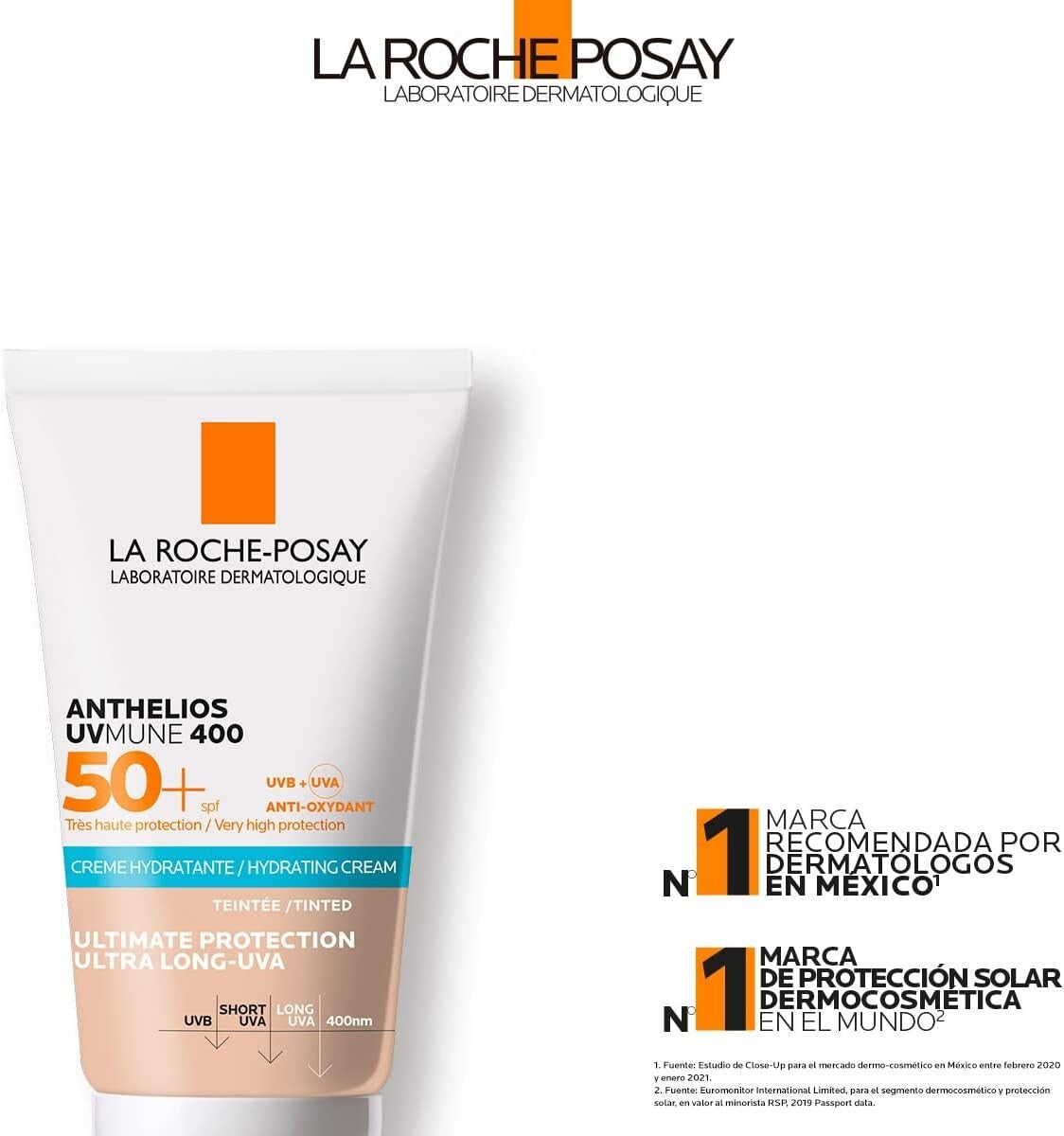 SPF 50+ Tinted Moisturizing Sunscreen Cream for Sensitive Skin 50ml