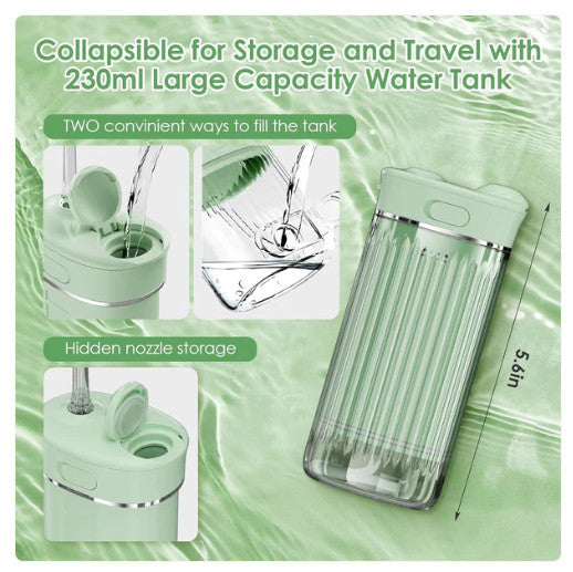 Portable Water Flosser Travel Oral Irrigator with 4 Nozzles Waterproof Rechargeable