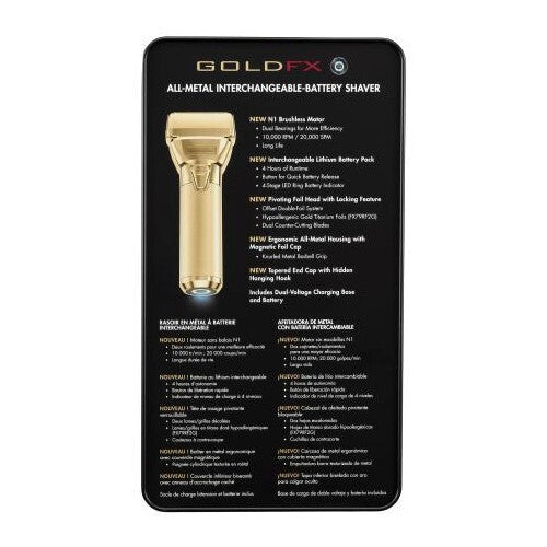 BaBylissPRO GoldFX Double Foil Electric Shaver for Professional Grooming