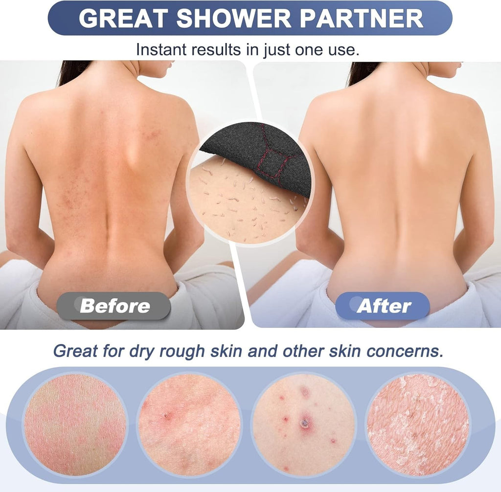 Long Exfoliating Back Scrubber with Handles - Double-Sided 38.5 Inch