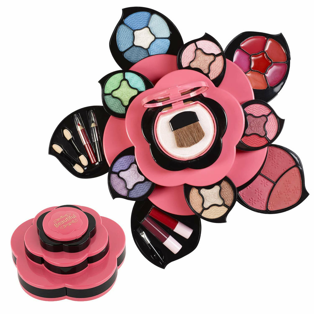 Flower Makeup Kit for Teens and Women - 40+ Colors, Expandable Petal Design