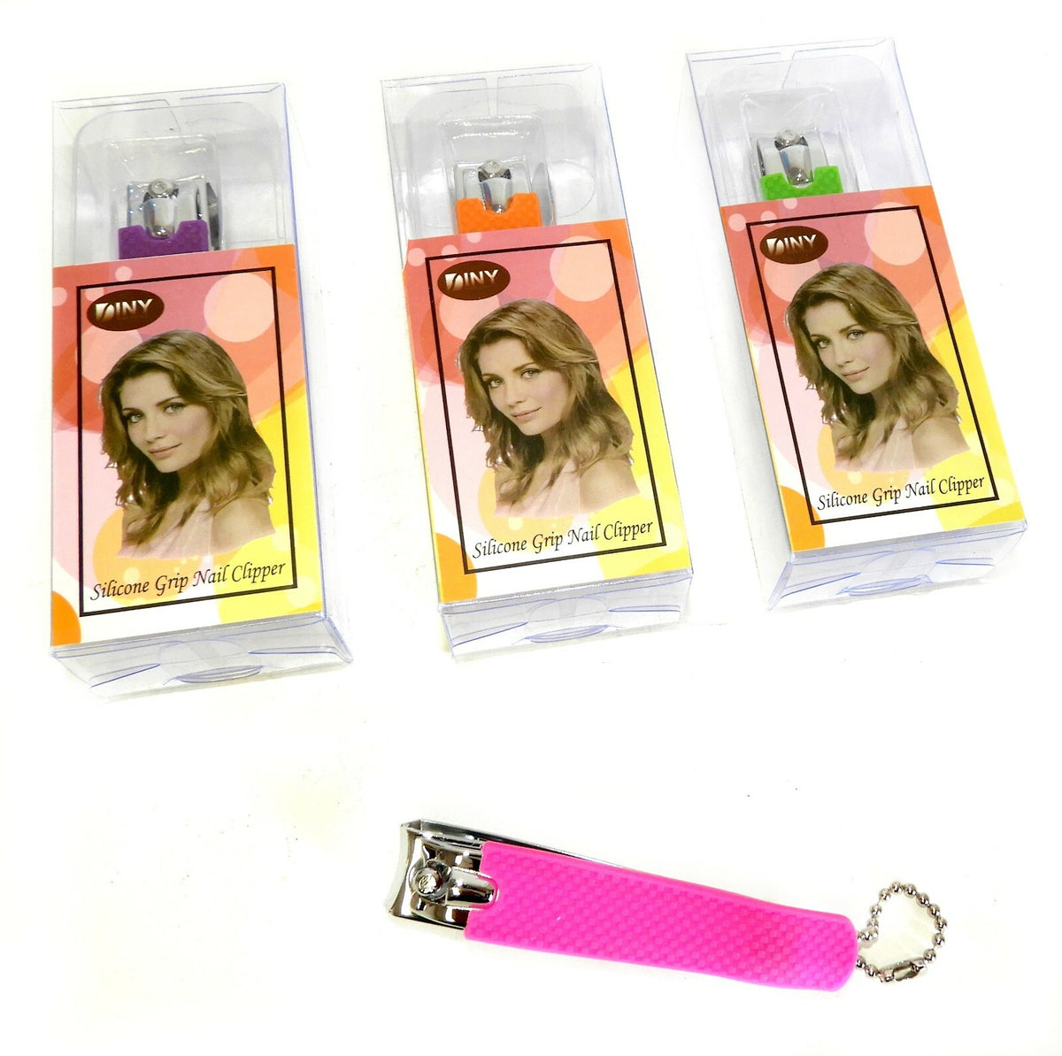 6 Pack Toenail Clippers with Silicone Grip - Stainless Steel & Easy Handle