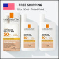 2 Pack SPF50+ Tinted Sunscreen Fluid for Sensitive Skin - UVA UVB Protection