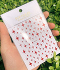 4 Pointed Star Nail Stickers - Christmas Laser Star of Bethlehem 3D Set - Multiple Colors