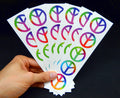 Rainbow Peace Sign Temporary Tattoos - 60s Hippie Party Favors (30 Sheets)