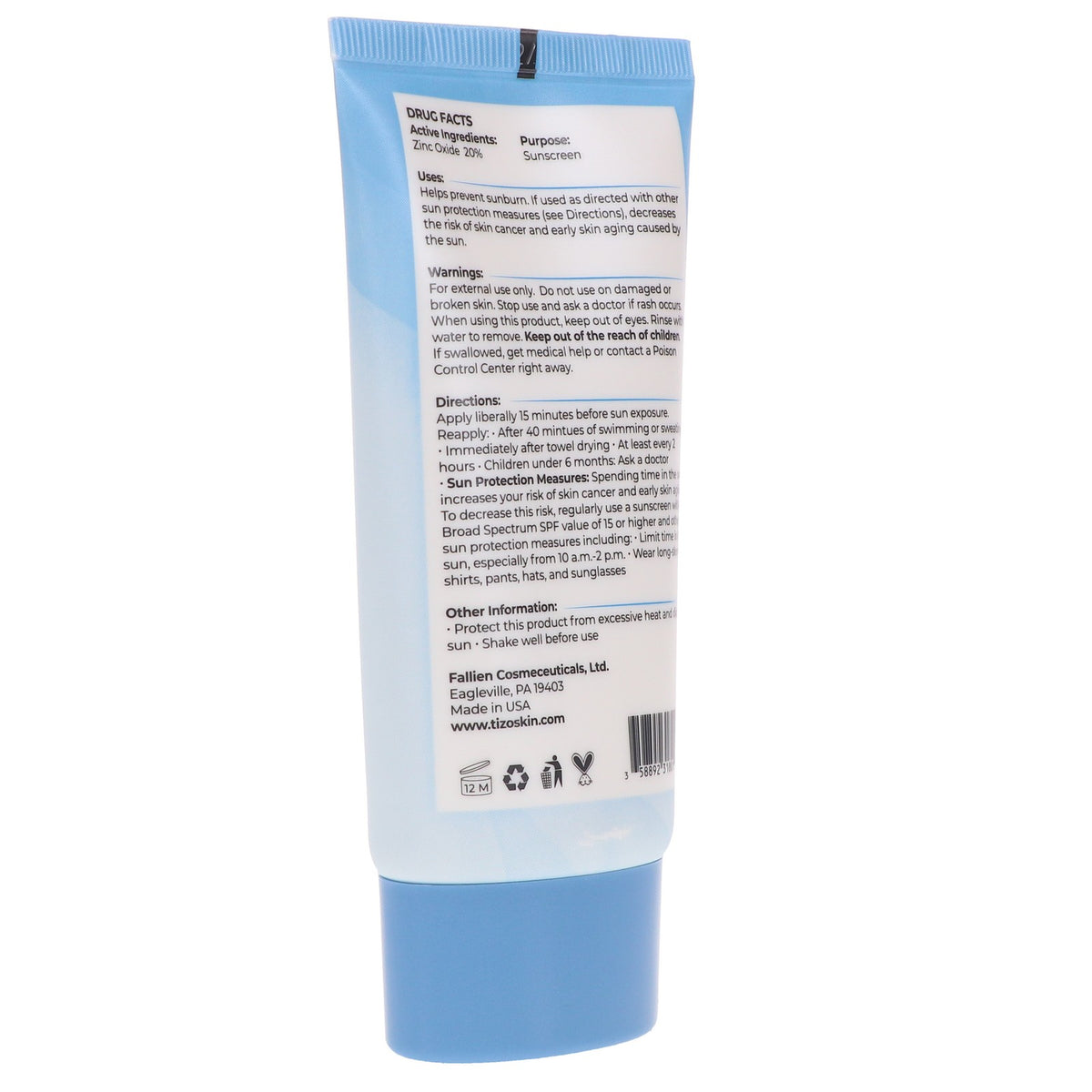 SPF 40 Zinc Sunscreen for Face & Body Non-Tinted with Antioxidants 3.5 oz