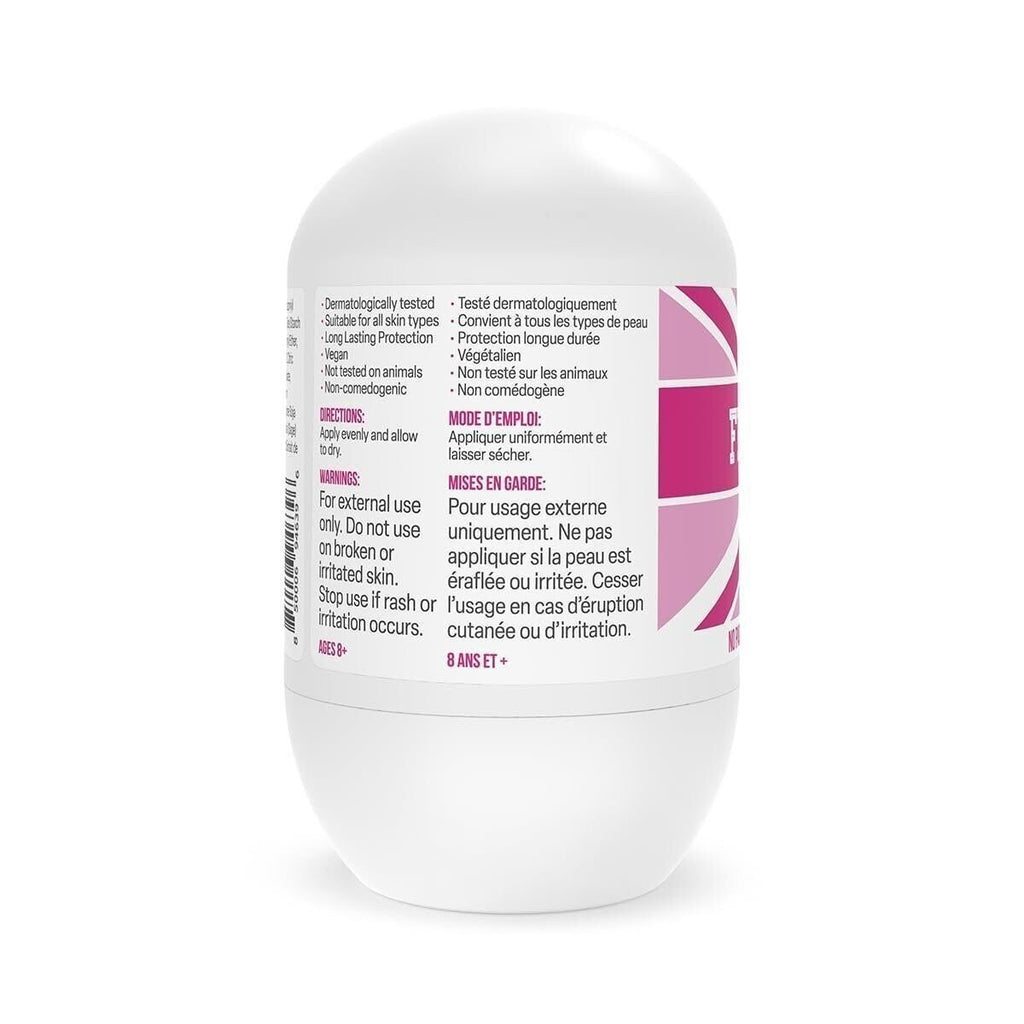 Kids Pink Roll-On Deodorant - Aluminum-Free, 24 Hour Odor Protection, Sensitive Skin Safe