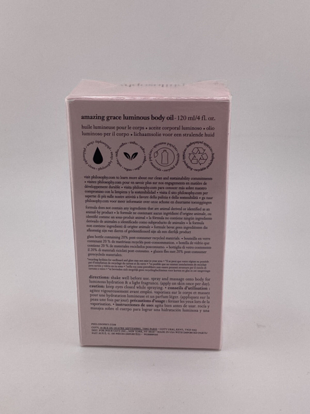 Perfumed Shimmer Body Oil - Amazing Grace 4 oz Luminous Fragrance