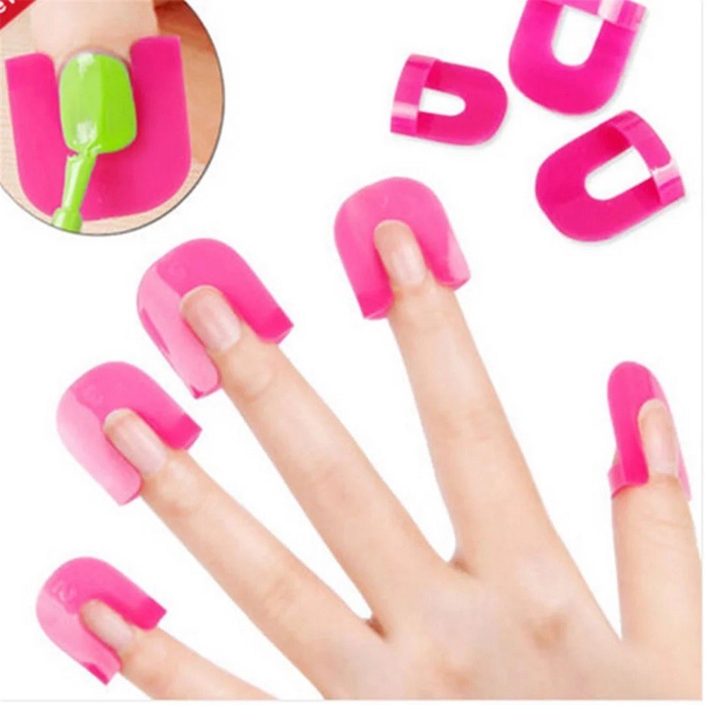 Reusable U-Shape Nail Polish Protectors & Stencils Set for DIY Manicures