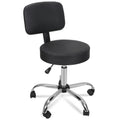 Adjustable Hydraulic Salon Stool Chair with Backrest Black for Spa & Beauty