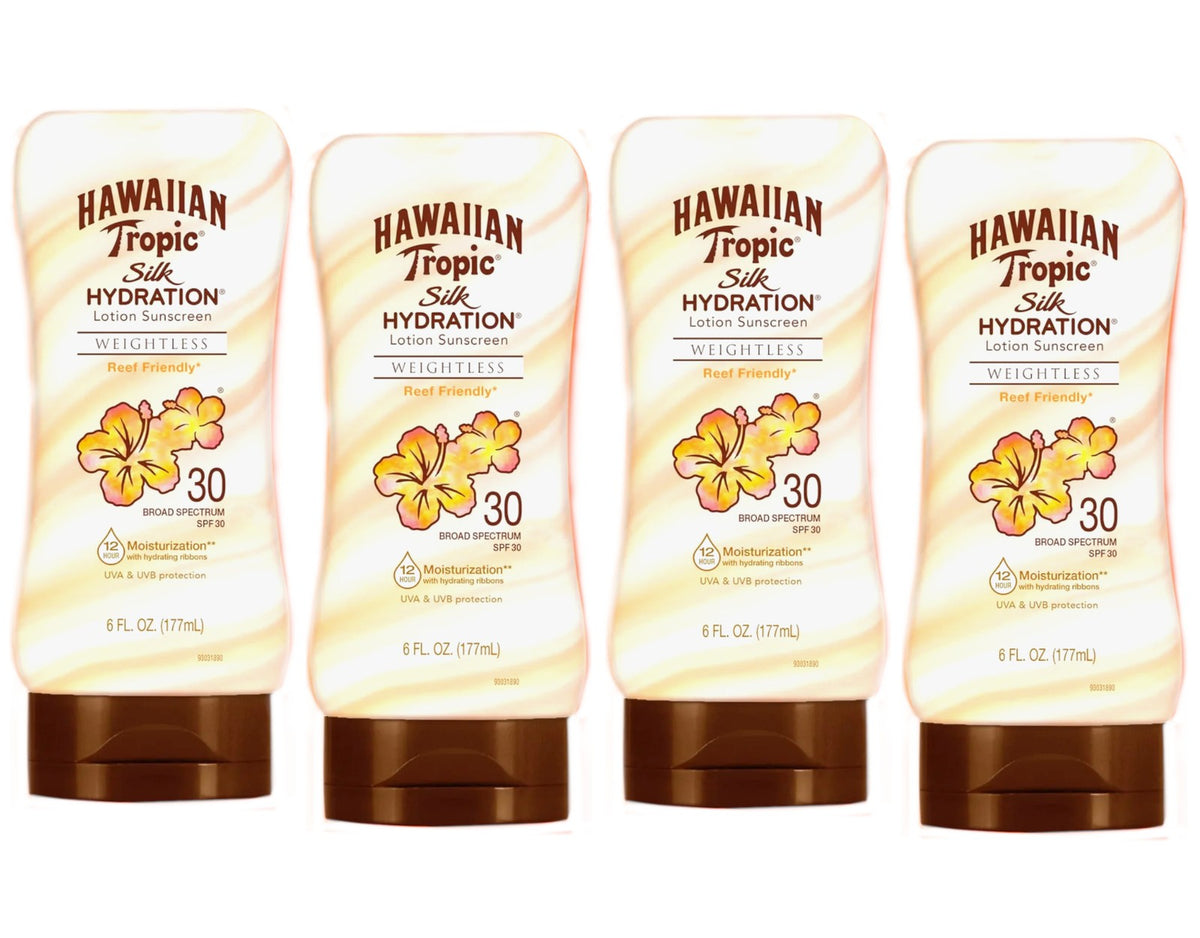 Hawaiian Tropic Silk Hydration Sunscreen Lotion Pack of 4 6 Fl Oz