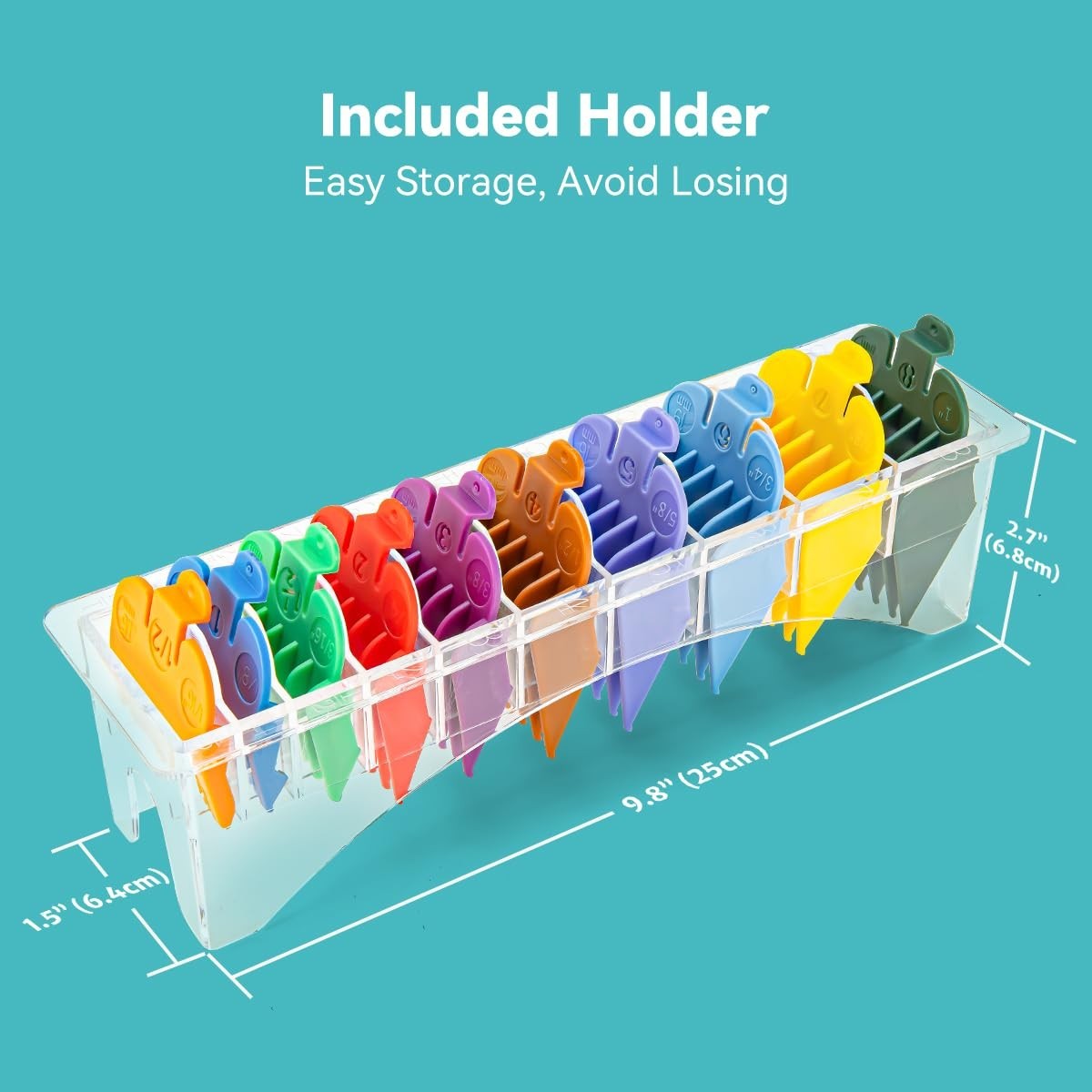Professional Hair Clipper Guard Set 10 Color-Coded Replacement Combs