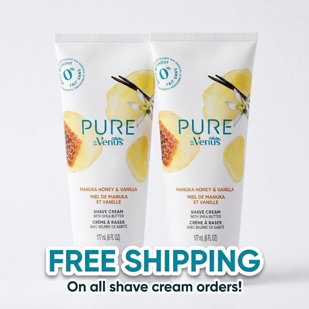Gillette Venus Pure Shave Gel with Manuka Honey & Vanilla - Nourishing, Paraben-Free, 6 fl oz