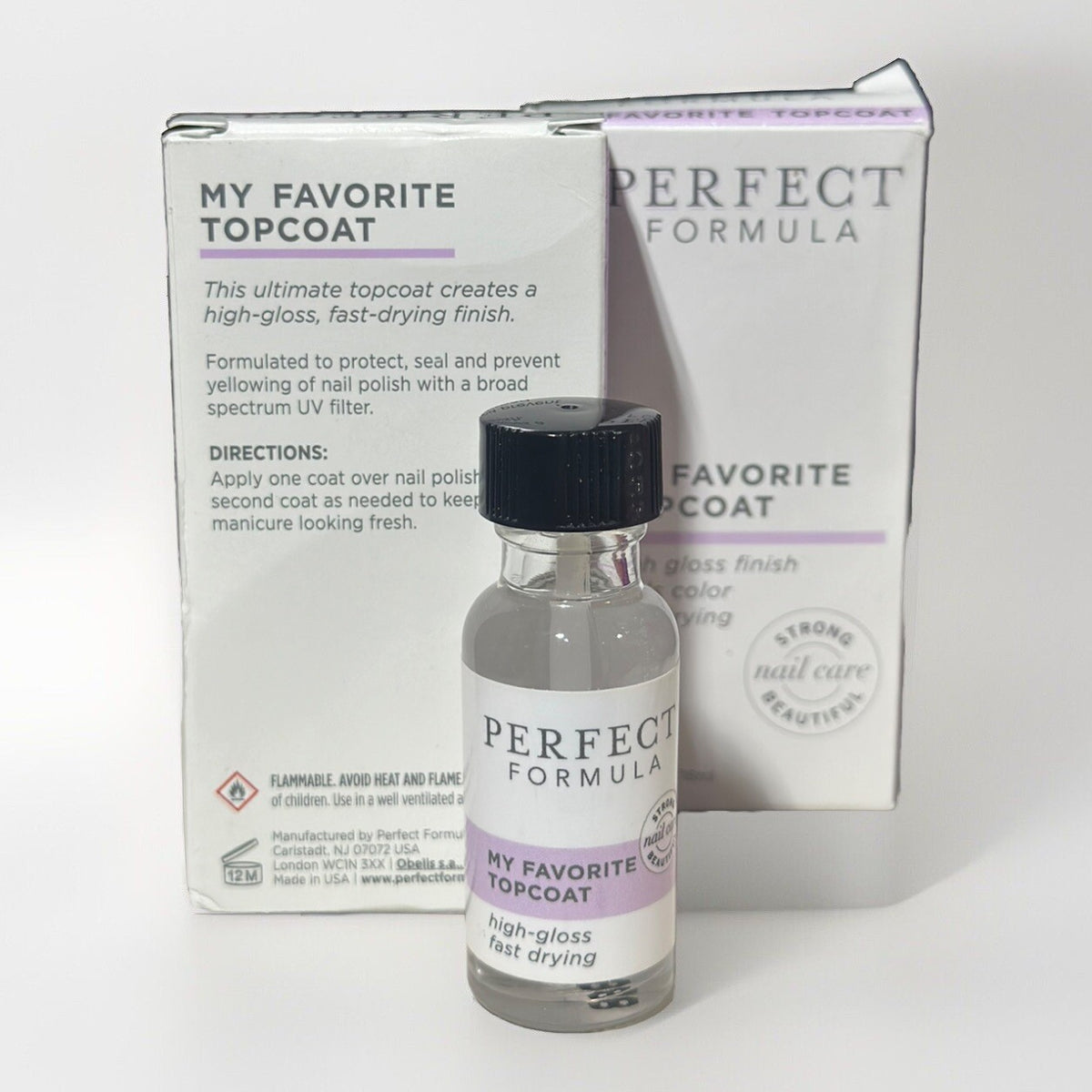 2-Pack Nail Top Coat - Clear Fast-Drying Protective Finish 0.60 oz